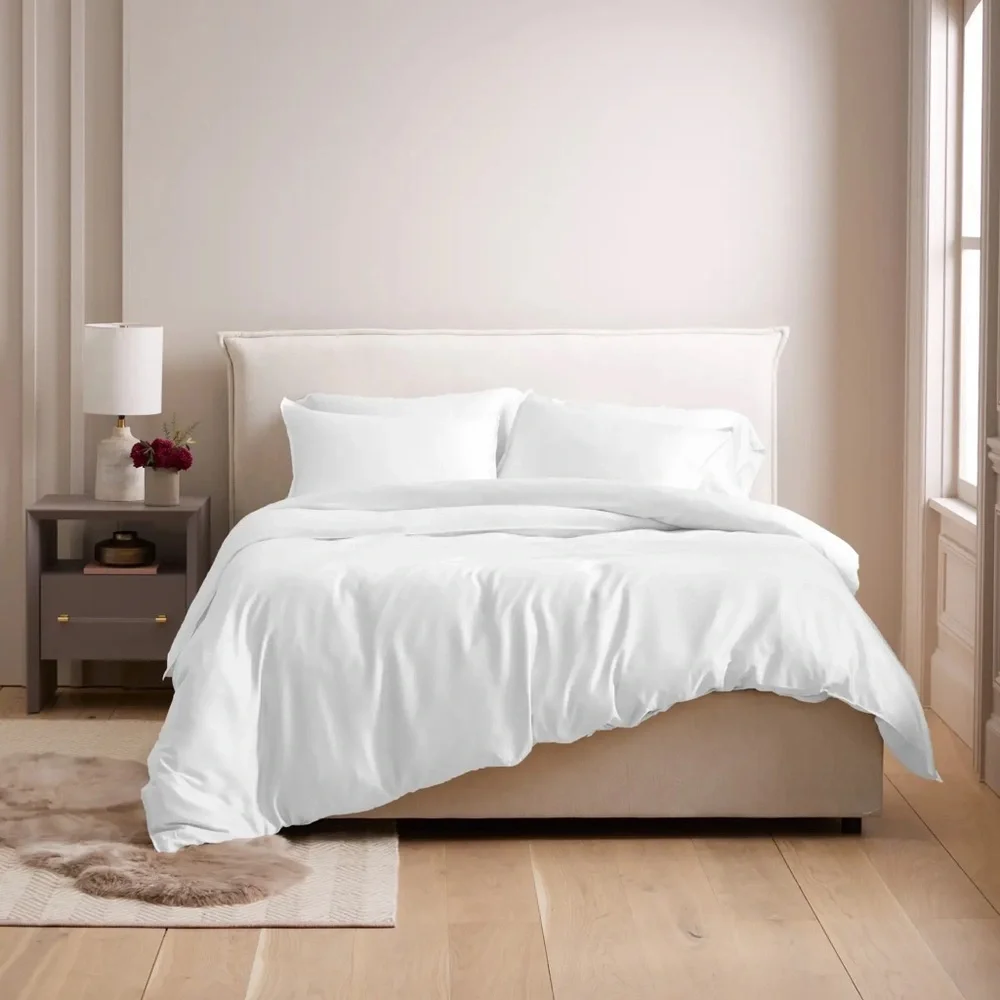 NWOT Quince Bamboo Queen Duvet Cover in White